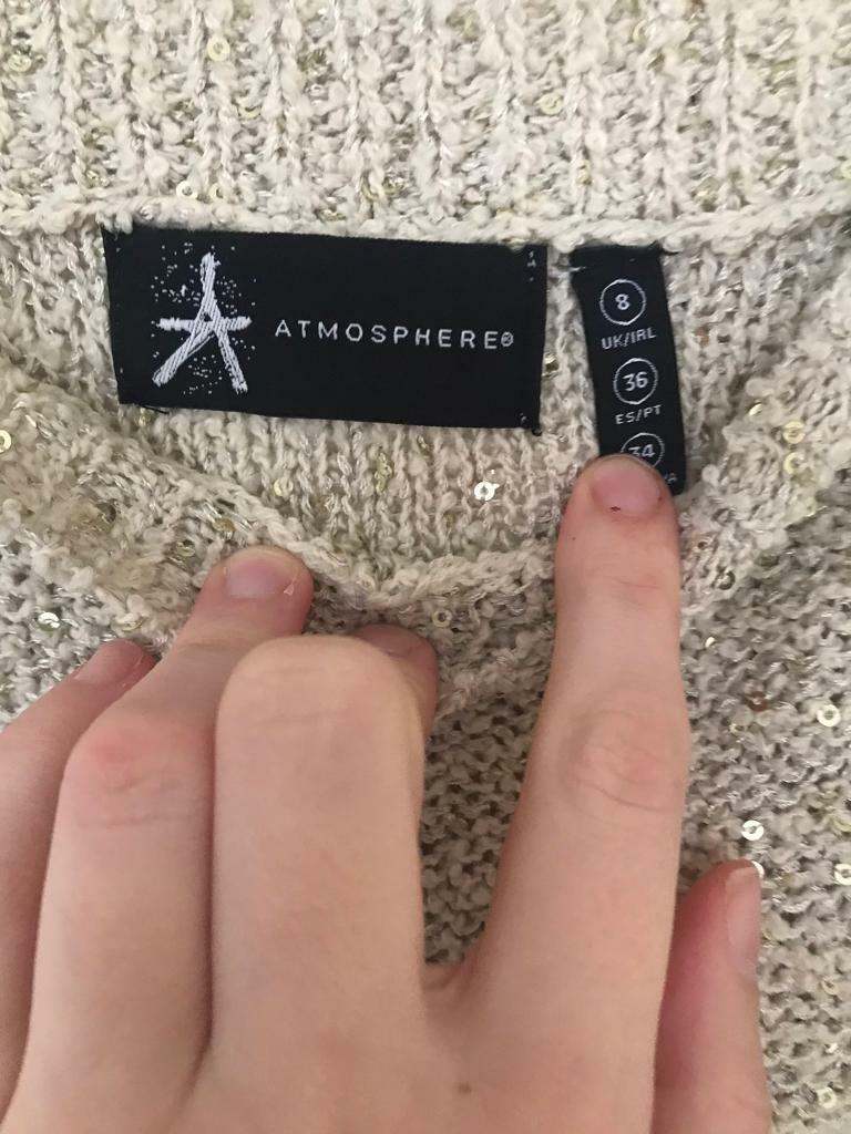 Beautiful sparkly neutral jumper