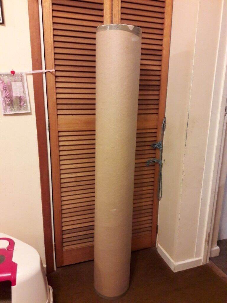 STRONG HEAVY DUTY CARDBOARD TUBE WITH END LIDS. 1360MM X 200MM.