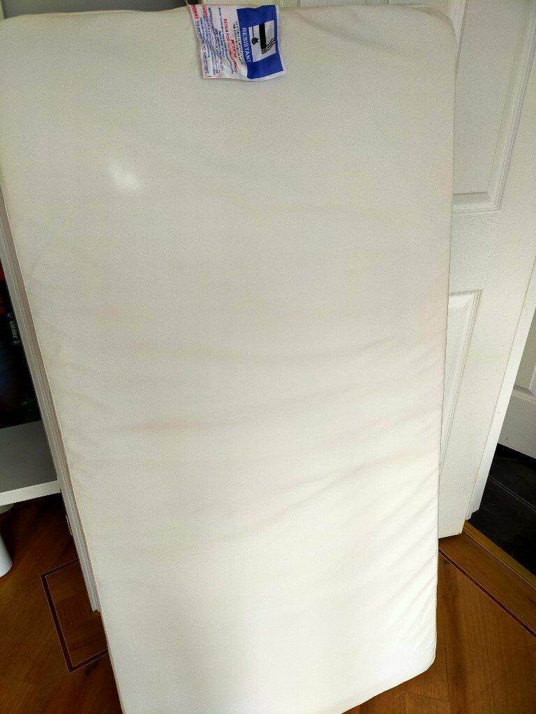 White cot bed mattress 140cmx70cm