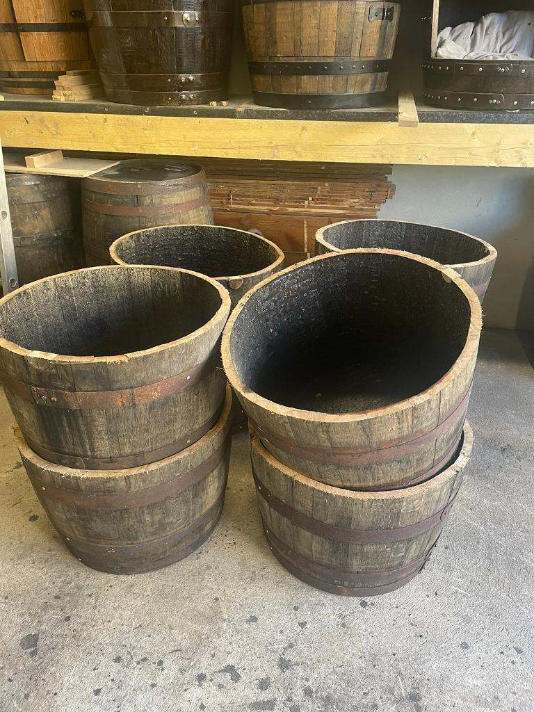 Whiskey barrel planters garden furniture 