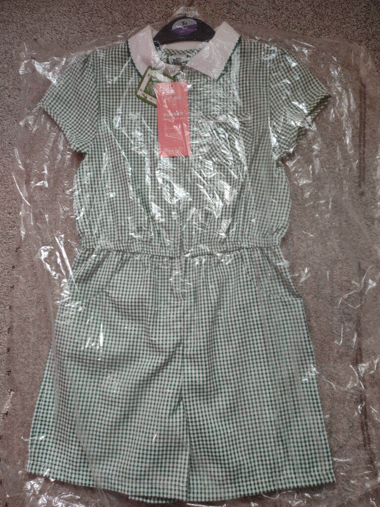 NEW Green Gingham School Uniform Playsuit 
