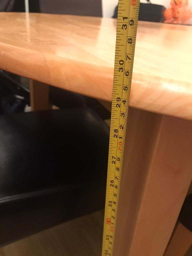 Wooden dining table + 4 chairs