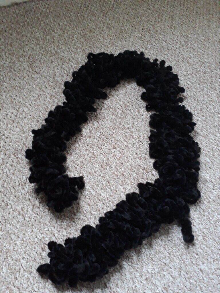 Fluffy Black Scarf (length 66 inch)