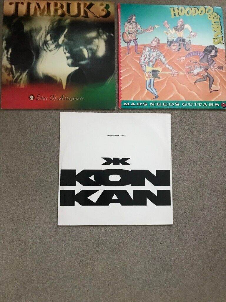 Timbuk 3 LP,  Hoodoo Gurus LP, Kon Kan, I Beg Your Pardon 12 inch