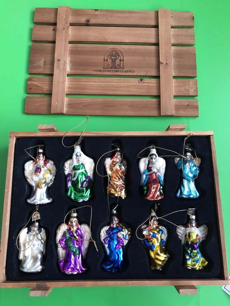 Thomas Pacconi hand blown glass Christmas angel ornaments decorations 