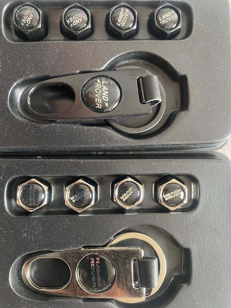 Land range rover Alloy wheels dust caps air valve covers with keyring