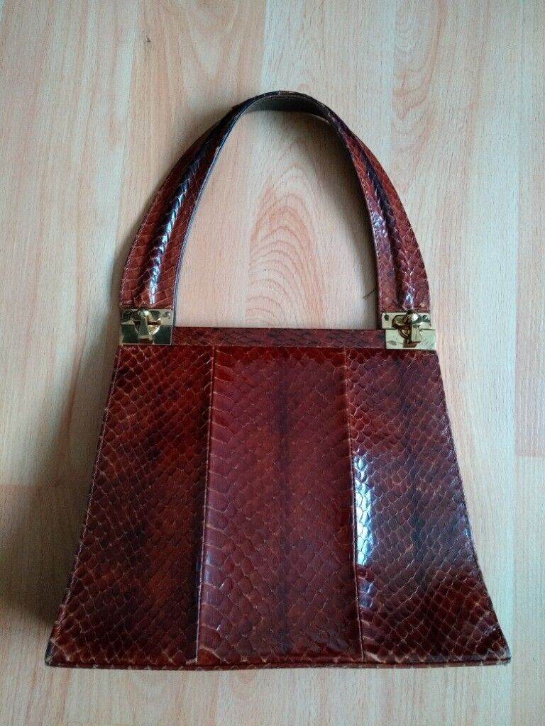 Genuine vintage snake-skin handbag, smoke & pet free home