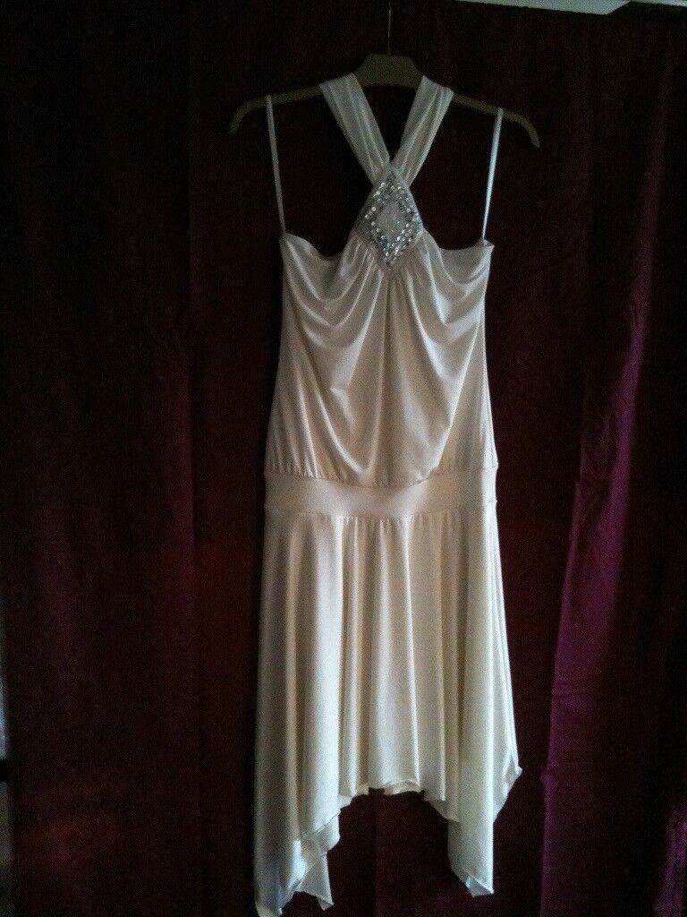 New White Halter Neck Dress