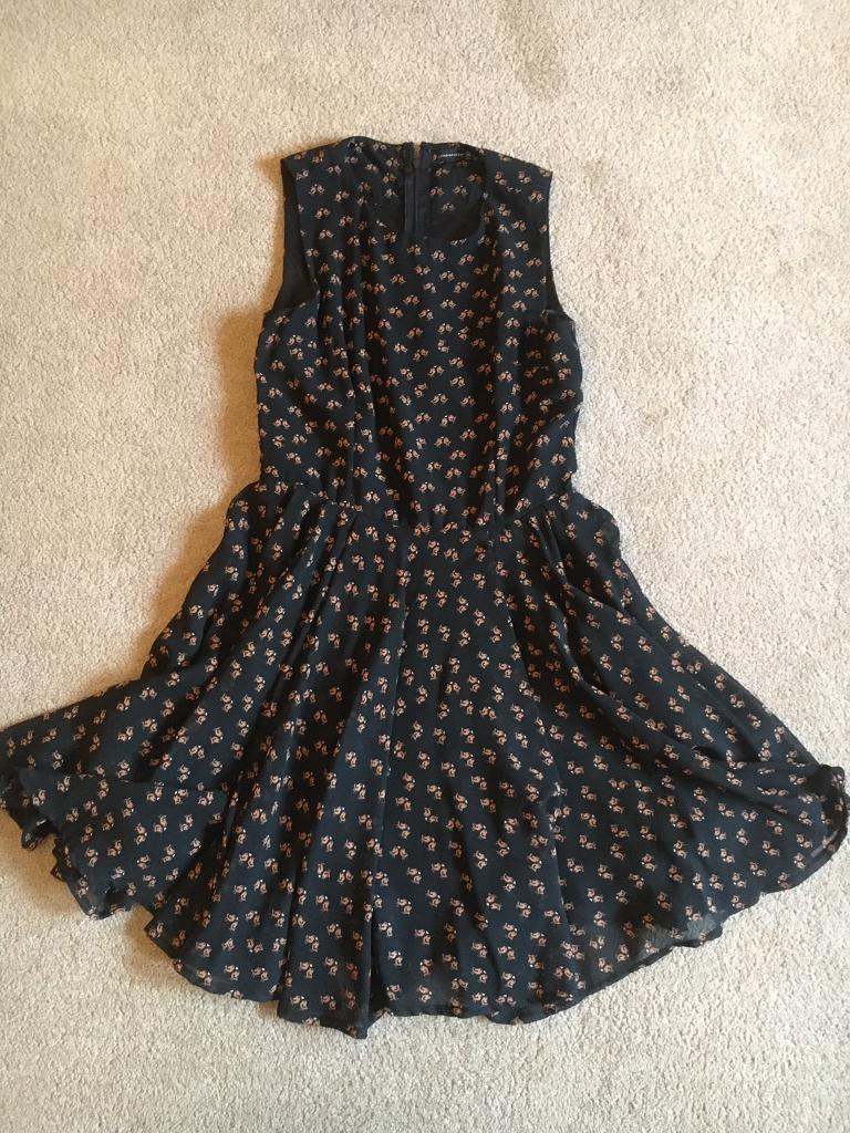 Lovely dress black and peach - perfect condition - size 10