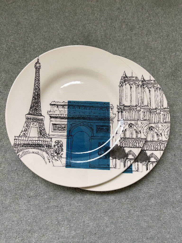 Poole Pottery "Cities in Sketch - Paris" 2 x Side Plates