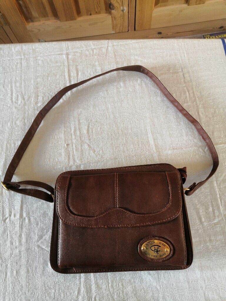 New, Genuine Leather, Brown, Handbag / Shoulder Bag - Mirror, ID Pockets