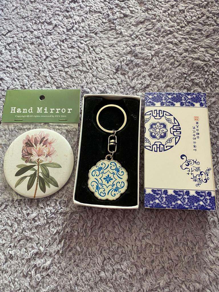 Key ring and hand mirror 