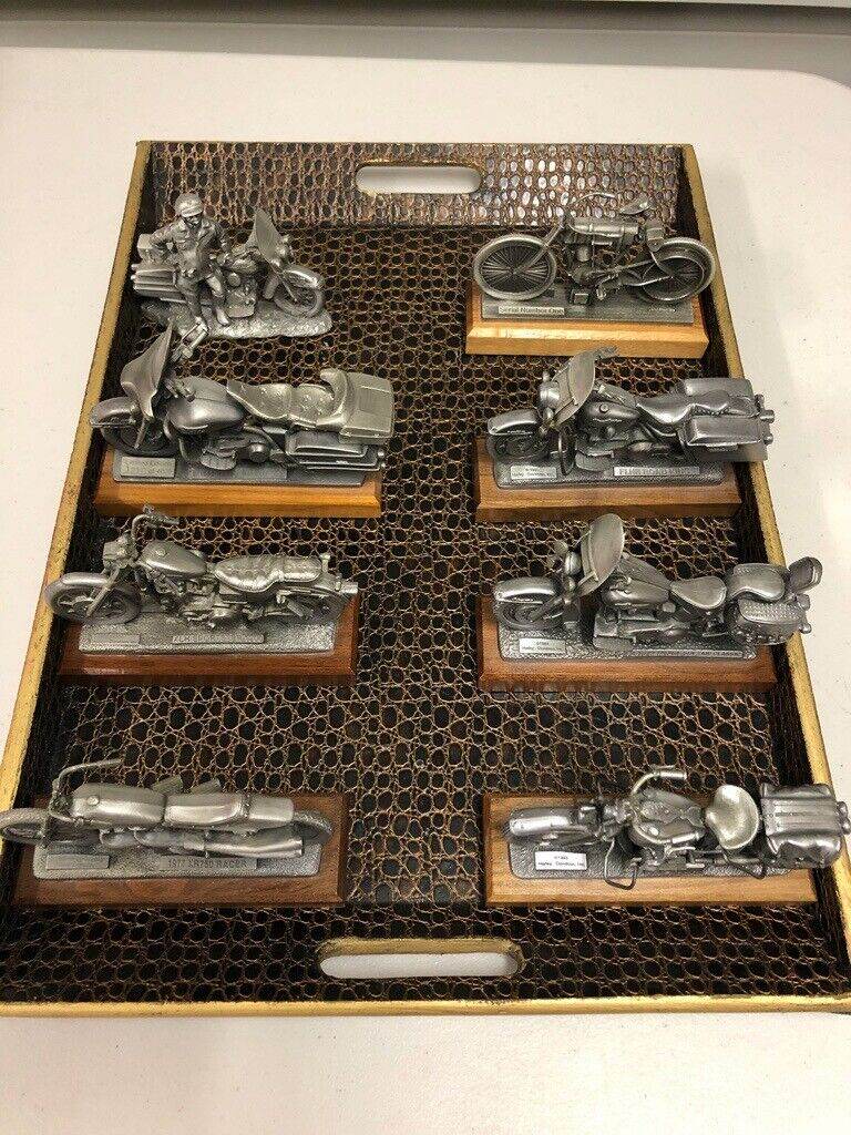 Harley Davidson 8 Collectable Pewter Models - Very Rare