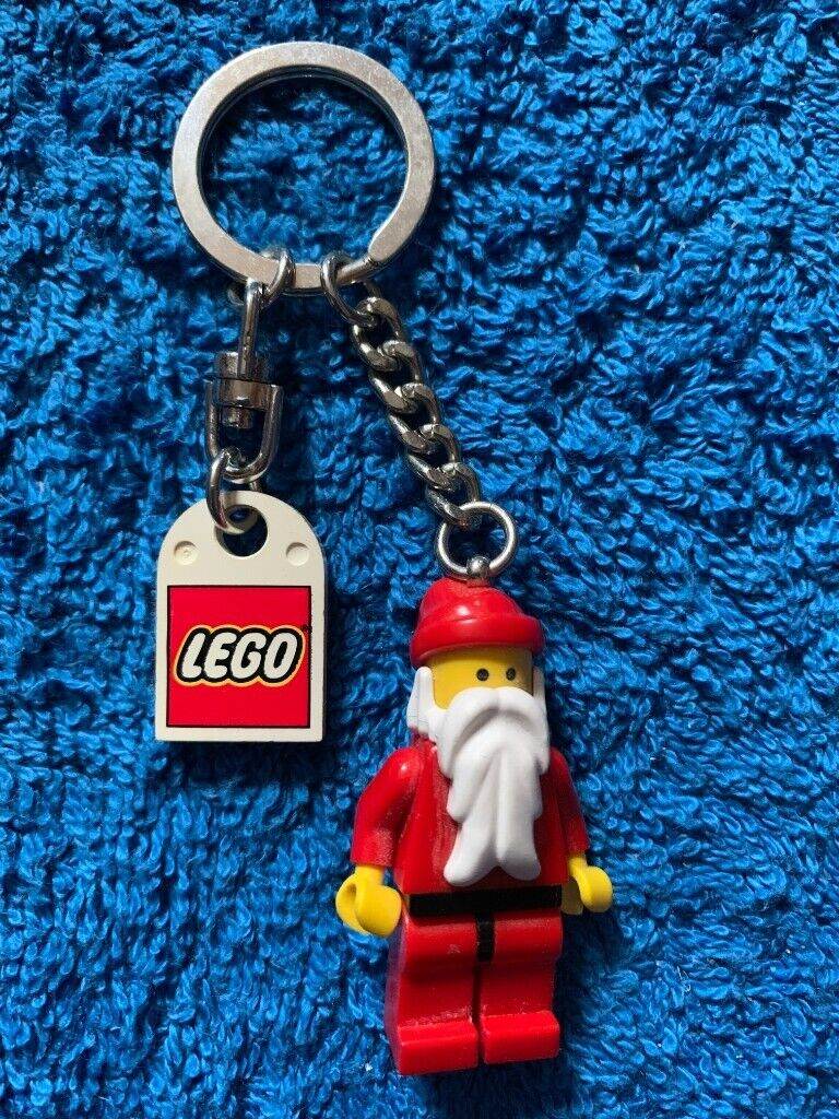 Unused Lego Father Christmas Keyring and Lego Charm IP1