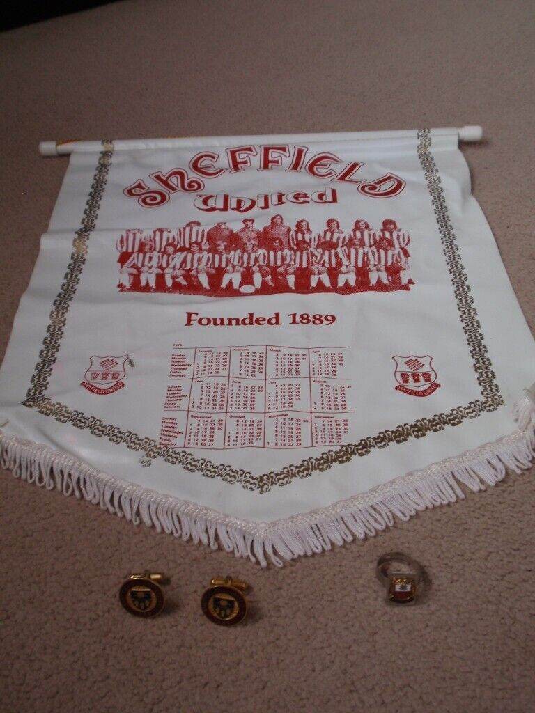 Sheffield United Football Club Memorabilia - pennant, ring and cufflinks