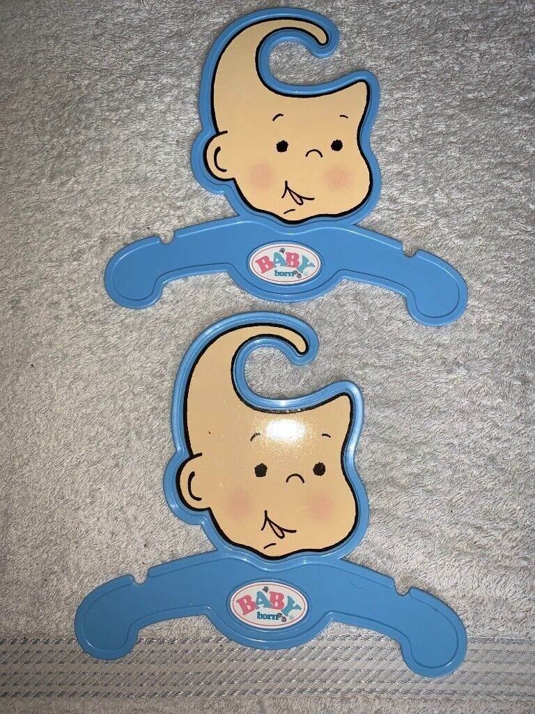 2 x Baby Born Blue Dolls Clothes Hangers IP1