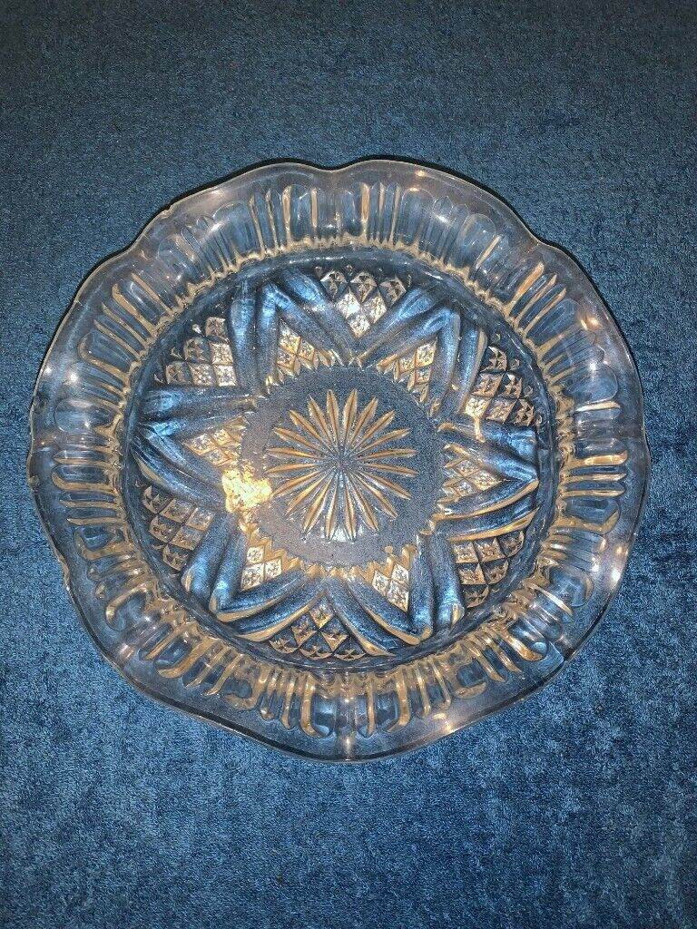 Shallow Cut Glass Trifle Bowl IP1