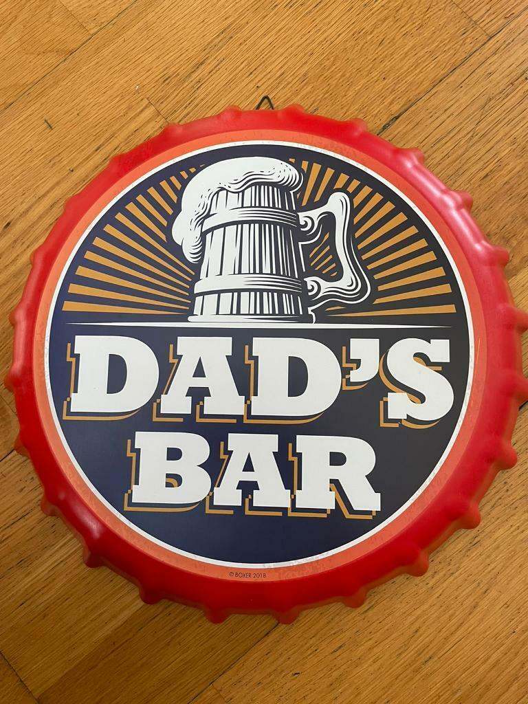 image for Metal beer top style dads bar sign plaque 