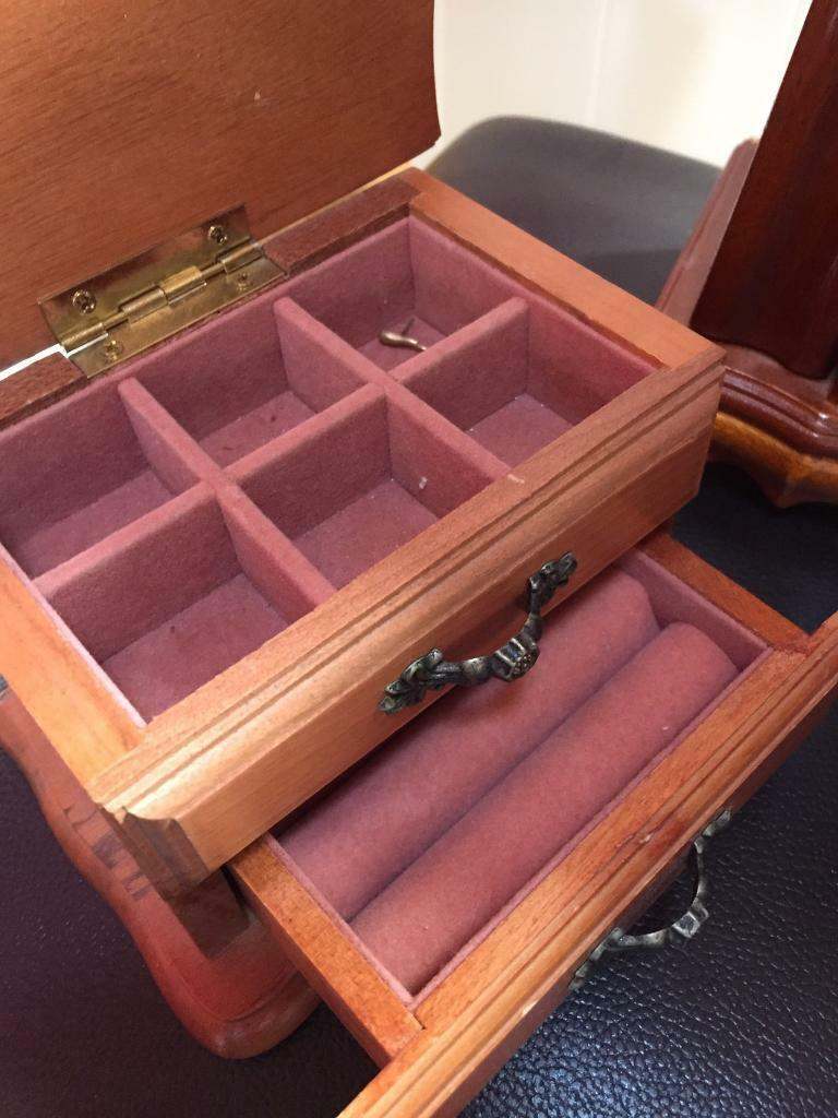 Crafted small wooden ring box