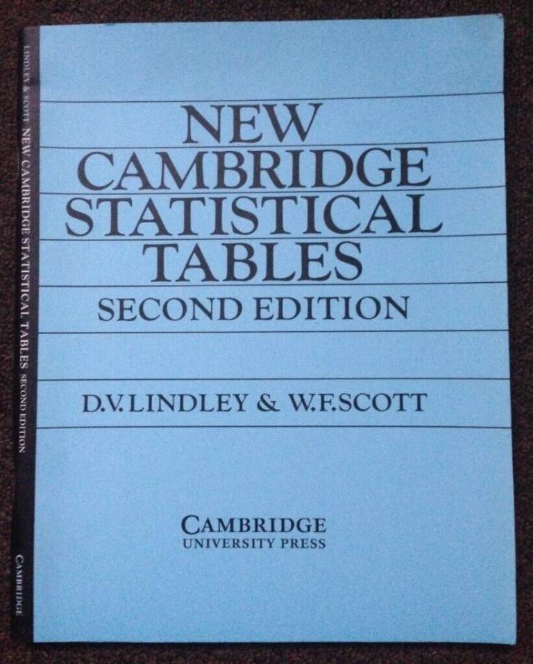 New Cambridge Statistical Tables Second Edition