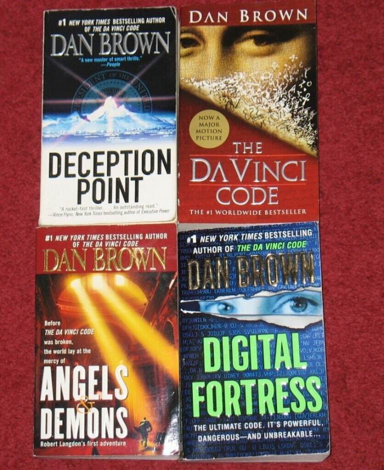DAN BROWN, 4 P/BACKS, DECEPTION POINT, DA VINCI CODE, ANGELS & DEMONS, DIGITAL FORTRESS