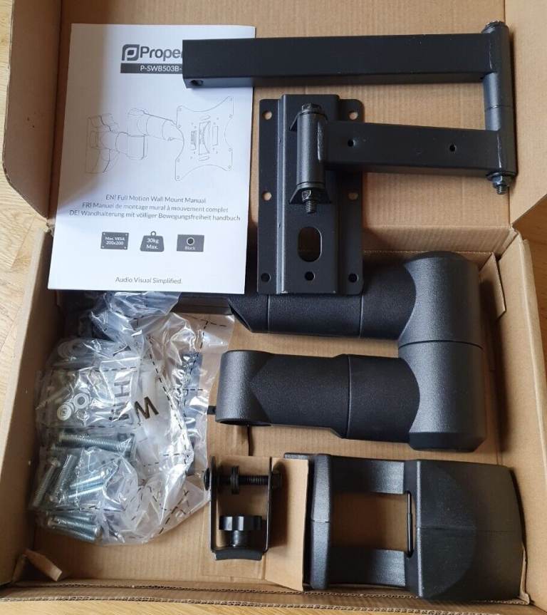 Tv bracket mount with swivel-arm up to 43 inch and HDMI cable 