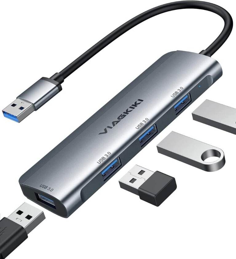 USB Hub, 4 Port USB 3.0 Hub, Aluminum Superspeed Data Transfer