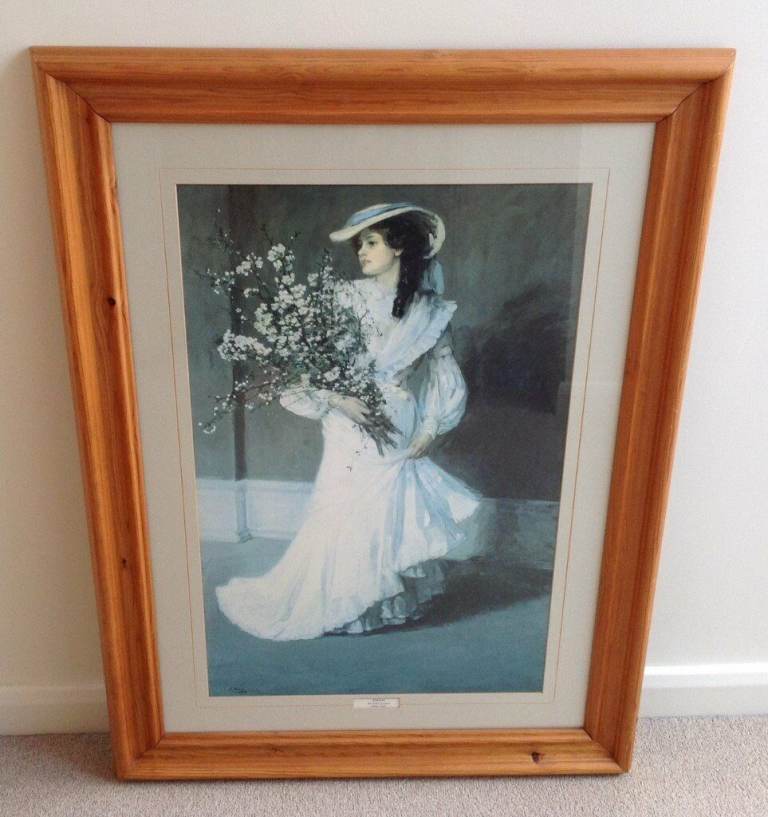 Large Rectangular Pine Frame with 'Spring' by John Lavery Print, 93cms x 68cms (36.5 x 26.75 inches)