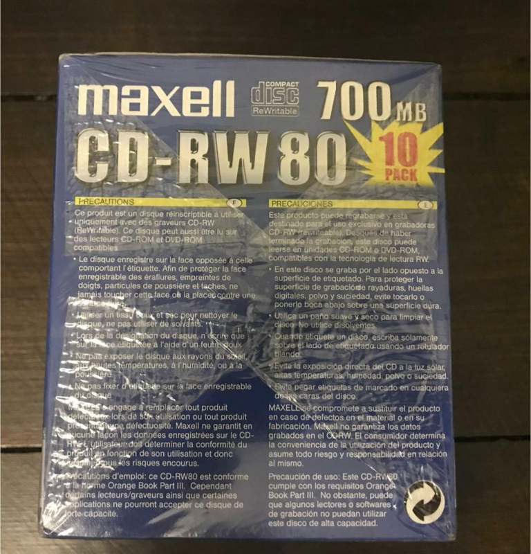 Maxwell Recordable CD-RW 80 700MB 10 pack NEW