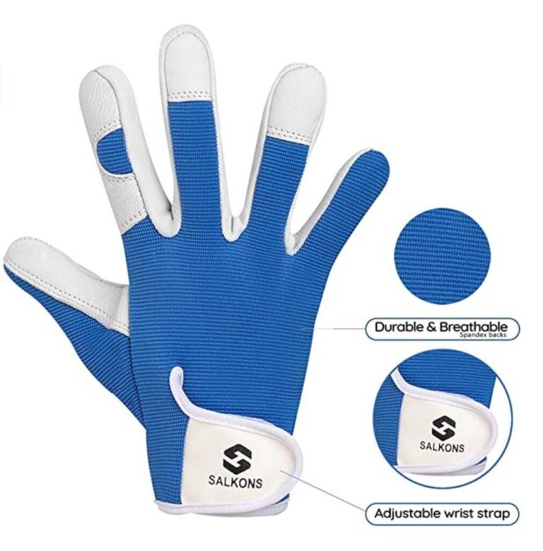 Leather Gardening Gloves for Men and Women (Medium)