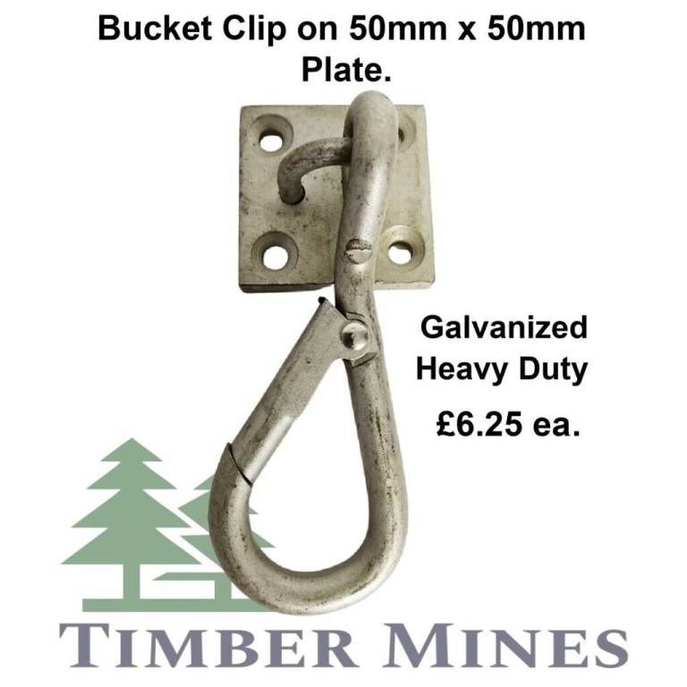 Gate/Snap/Bucket Clips on Plate 50mm x 50mm