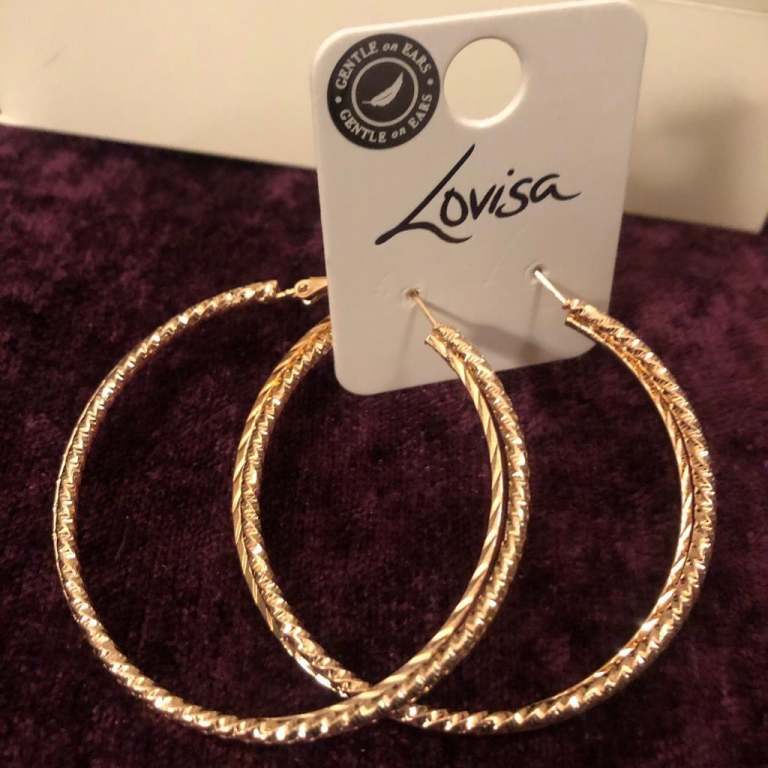 Lovisa gold plated large hoops 