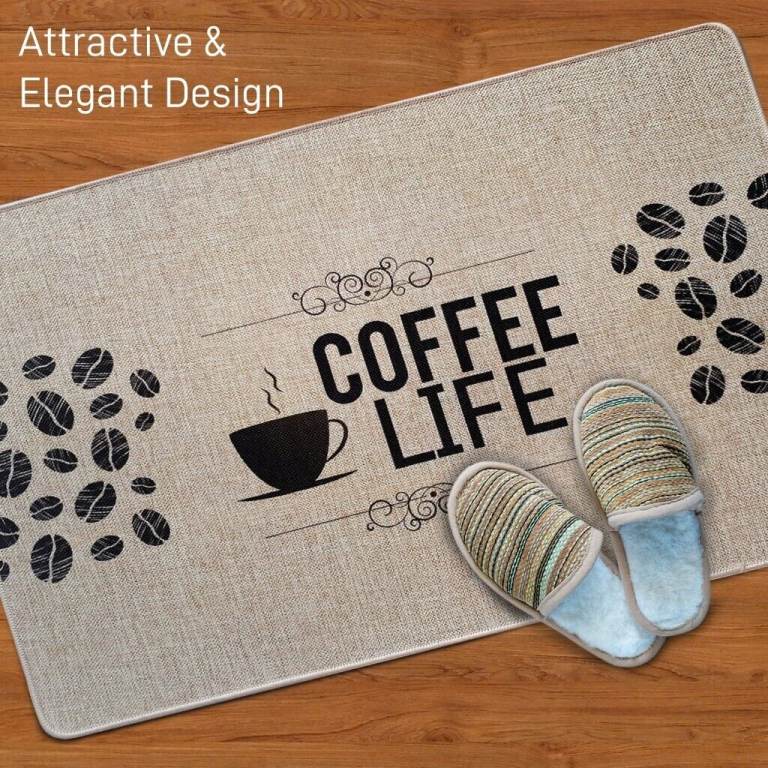 Kitchen Mat Runner Rug - 2 Piece Set of Non-Slip Floor Mats - Rubber