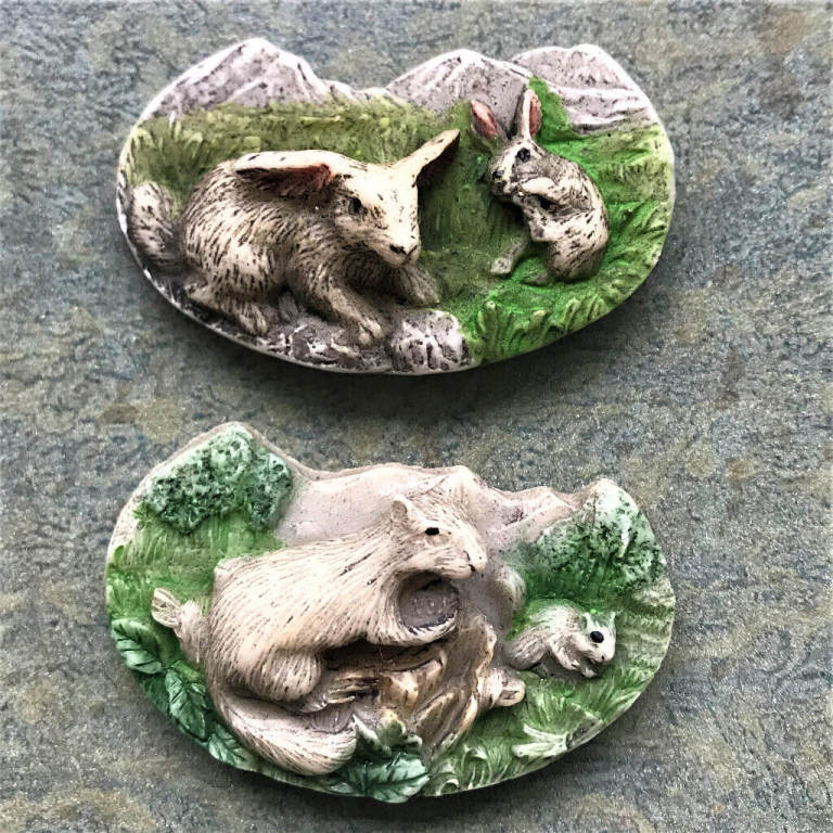 2 3D resin fridge magnets: hares and squirrels. £3.50 ovno both. Can post.