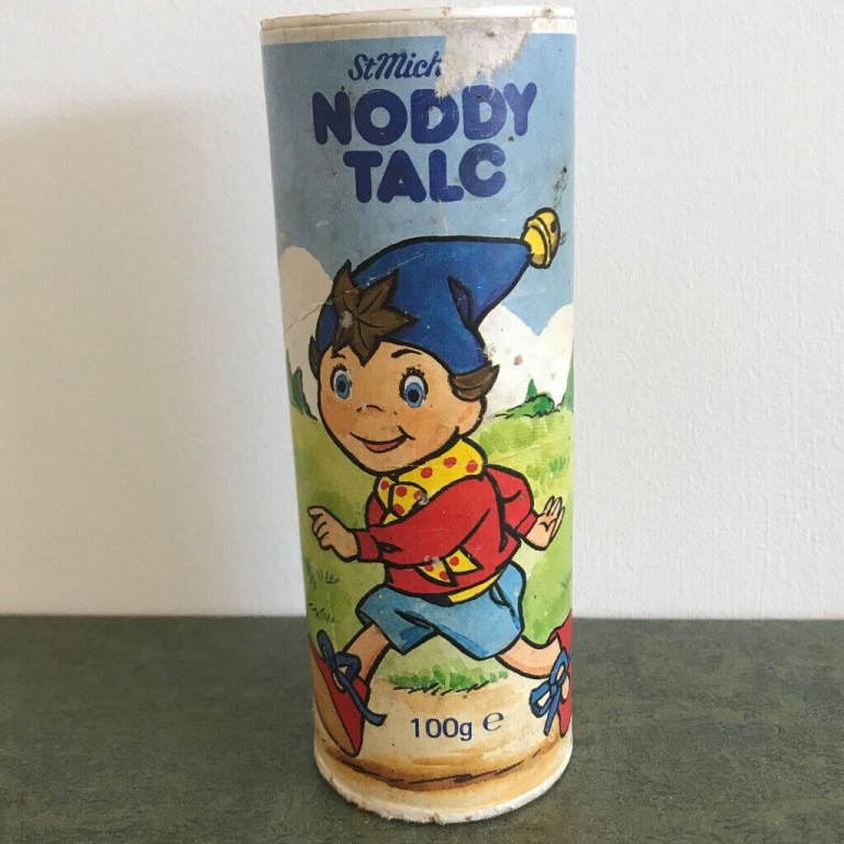 Vintage 1980's Noddy talc, St Michael (M&S, Marks & Spencer), complete with some contents.