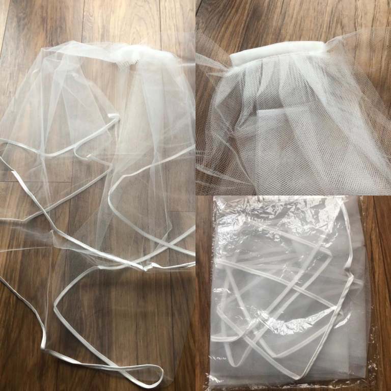 2 Tier 2ft Long Veil in White with Hair Grip Brand New Still In Packaging 