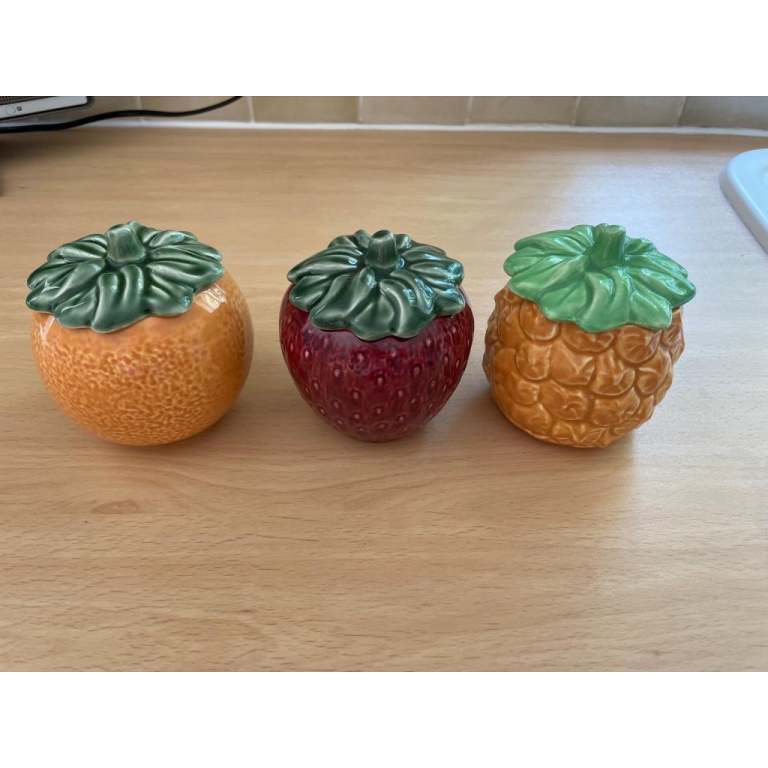 Sylvac Fruit Jam Preserve Pots