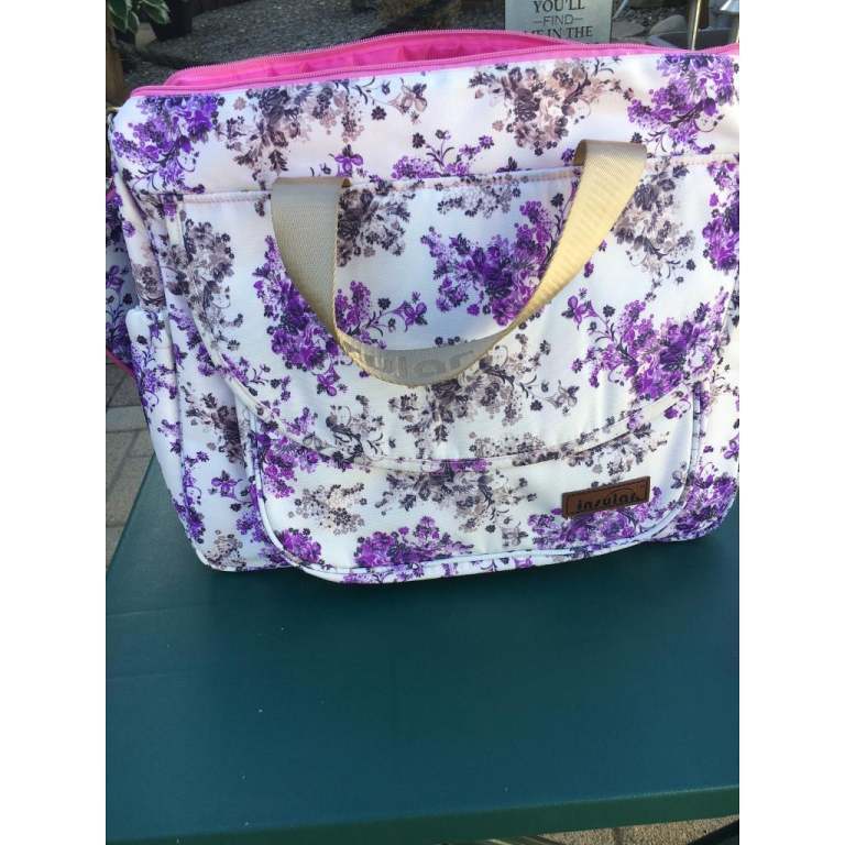 PURPLE and WHITE baby changing bag for sale