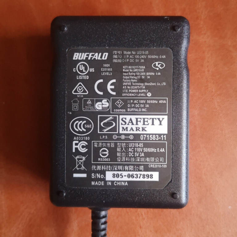 Buffalo power supply 5VDC 3A