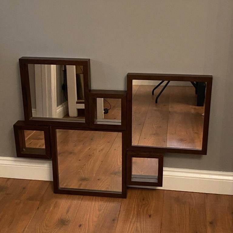 NEXT Mango Grouped Mirror Dark Wood 6 Framed Mirrors in one