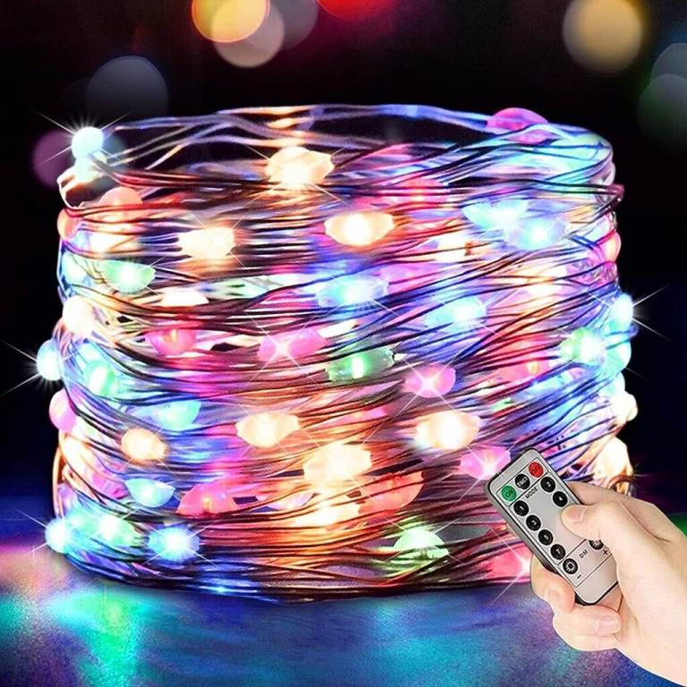 2 in a Pack Fairy LEDs 120 String Lights USB 12m/39ft - Multicoloured