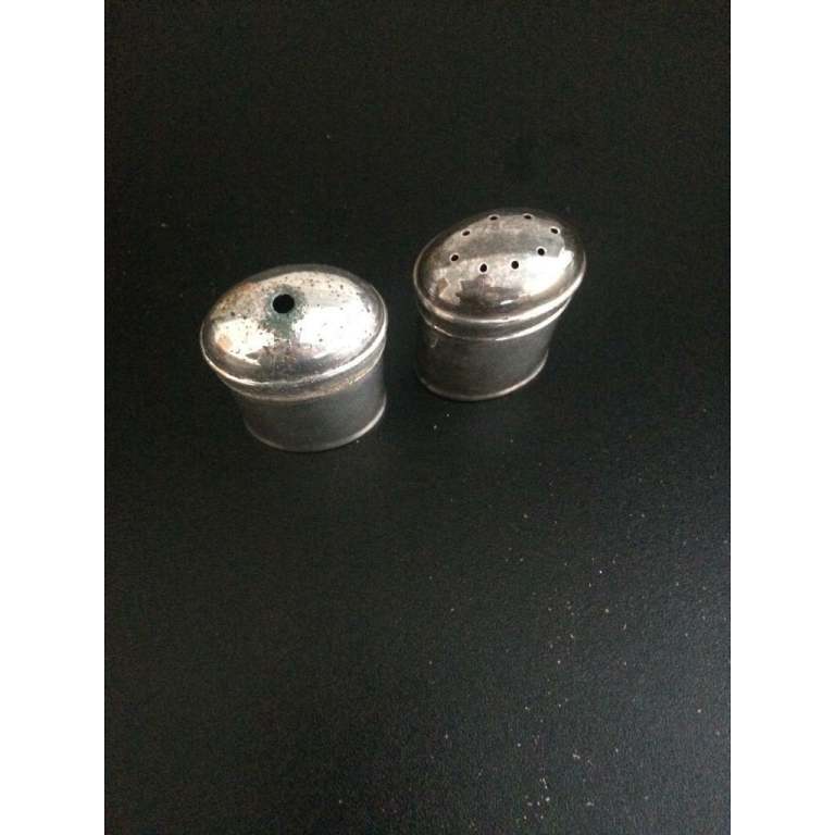  Silver salt and pepper shakers 
