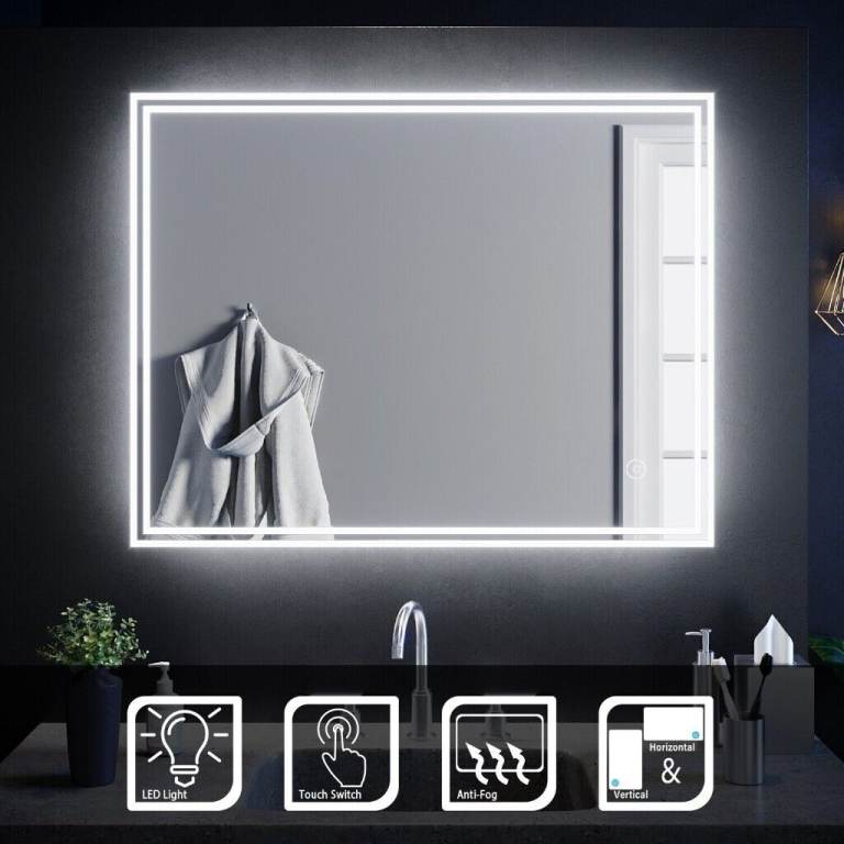 New Led Bathroom Mirror With Demister 900 x 700mm T2 RRP £250 Our Price £110