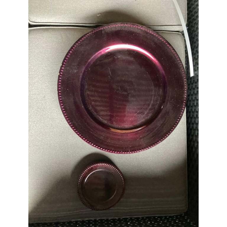 CHARGER PLATES 6 , SAUCERS 6 COASTERS 6 