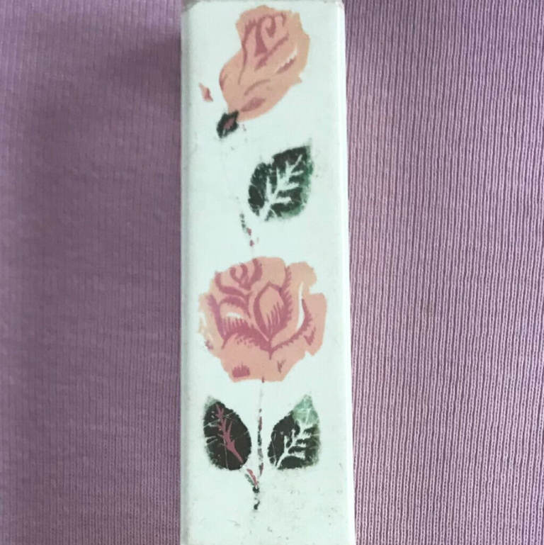 Vintage 1960's pink rose, plastic travel toothbrush holder.