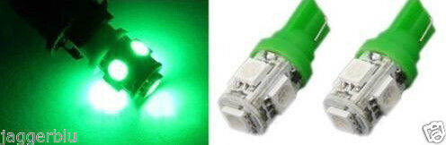 2 x T10 W5W 501 5 SMD 5050 LED HIGH POWER CANBUS CAR SIDE LIGHT WEDGE GREEN BULB