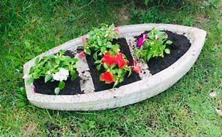 Rowing Boat Stone Planter/Garden Ornament