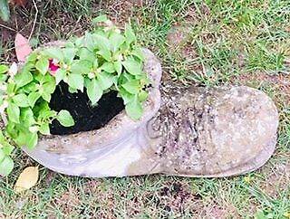 Old Boot Stone Planter Garden Ornament