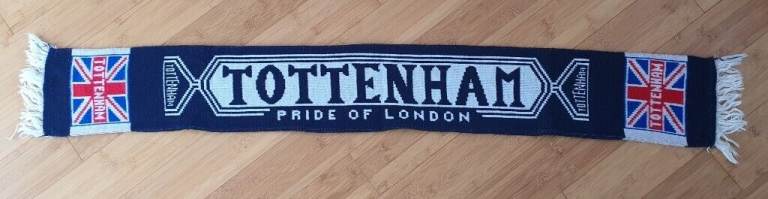 Tottenham Double Knitted Scarf -Navy & White -Fc Official Scarf Football Up Club