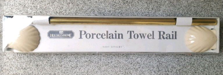 Porcelain Shell Design Brass Bar Towel Hand Rail BHS New in Box